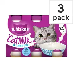 Tesco Whiskas Kitten Cat Milk Bottle 3 Pack x 200ml offer