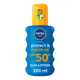 Tesco NIVEA SUN Protect & Moisture Sun Lotion SPF50+ 200ml offer