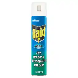 Tesco Raid Wasp, Mosquito & Fly Killer Eucalyptus Aerosol Spray 300ml offer