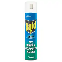 Tesco Raid Wasp, Mosquito & Fly Killer Eucalyptus Aerosol Spray 300ml offer
