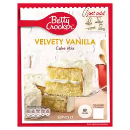 Tesco Betty Crocker Velvety Vanilla Cake Mix 425G offer