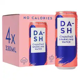 Tesco DASH Grapefruit Infused Sparkling Water 4x330ml offer