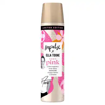 Tesco Impulse Very Pink Body Spray 75Ml offer
