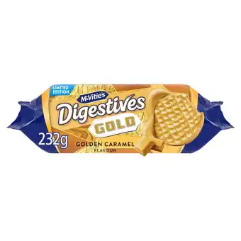 Tesco McVitie's Digestives Gold Golden Caramel Flavour Biscuits 232g offer