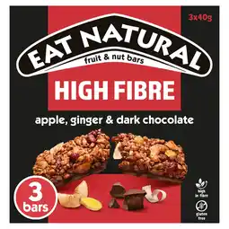 Tesco Eat Natural Fruit & Nut Bars - Apple, Ginger & Dark Chocolate 3 Pack 40g offer