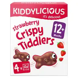 Tesco Kiddylicious Strawberry Crispy Tiddlers 4X12g offer