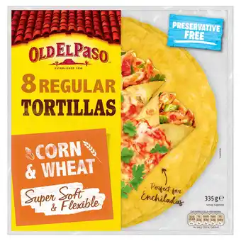 Tesco Old El Paso Soft Corn Tortillas Wraps X8 335G offer