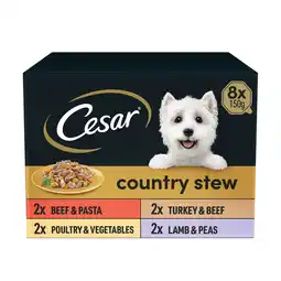 Tesco Cesar Country Stew Mixed Selection Wet Dog Food Tray 8x150g offer