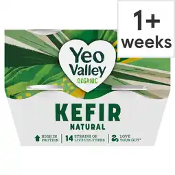 Tesco Yeo Valley Organic Gut Health Kefir Natural 4X100g offer