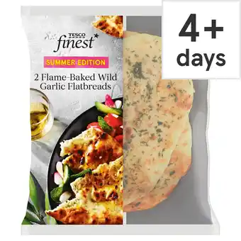 Tesco Tesco Finest Wild Garlic Flatbreads 2 pack offer