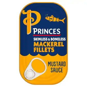 Tesco Princes Skinless Boneless Mackerel Fillets Mustard Sauce 125G offer