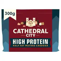 Tesco Cathedral City High Protein Half Fat Mature Cheddar Cheese 300g offer