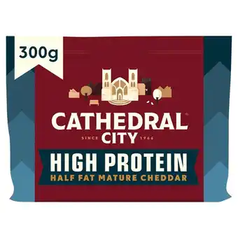 Tesco Cathedral City High Protein Half Fat Mature Cheddar Cheese 300g offer