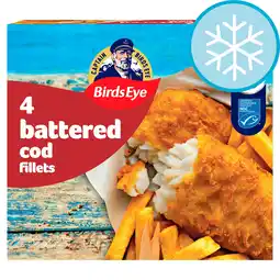 Tesco Birds Eye 4 Battered Cod Fillets 400g offer