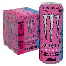 Tesco Monster Ultra Fantasy Ruby Red 4x500ml offer