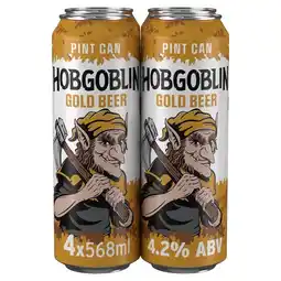 Tesco Hobgoblin Gold Ale Beer Can 4 x 568ml offer