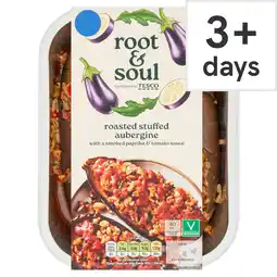 Tesco Root & Soul Roasted Stuffed Aubergine with a Smoked Paprika & Tomato Sauce 480g offer