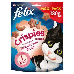 Tesco Felix Crispies Cat Treats - Salmon and Trout 180g offer