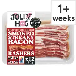 Tesco The Jolly Hog Smoked Streaky Bacon 180g offer