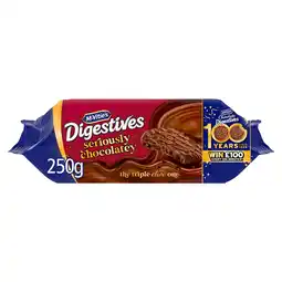 Tesco McVitie's Digestives Seriously Chocolatey Biscuits 250g offer