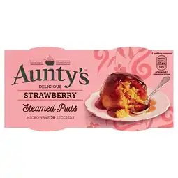 Tesco Auntys Strawberry Puddings 2X95g offer