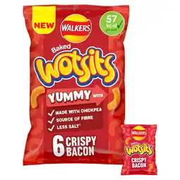 Tesco Walkers Wotsits Crispy Bacon Flavour Crisps 6 x 12g offer