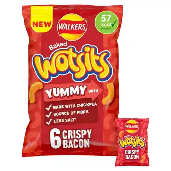 Tesco Walkers Wotsits Crispy Bacon Flavour Crisps 6 x 12g offer