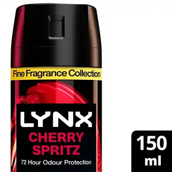 Tesco Lynx Fine Fragrance Collection Deodorant Bodyspray Cherry Spritz 150ml offer