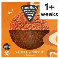 Tesco English Cheesecake Company Vanilla & Biscoff Cheesecake 484g offer