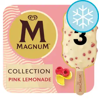 Tesco Magnum Euphoria White Chocolate, Pink Lemonade Ice Cream Sticks 3x90ml offer