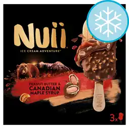 Tesco Nuii Peanut Butter & Canadian Maple Syrup Ice Cream Sticks 3x90ml offer