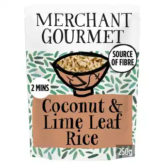 Tesco Merchant Gourmet Coconut & Lime Leaf Wholegrain & White Rice 250g offer