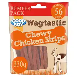 Tesco Wagtastic Chewy Chicken Strips Dog Treats 330G offer