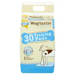Tesco G Boy Wagtastic Training Pads For Dogs 30'S offer