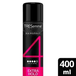 Tesco TRESemme Extra Hold Hairspray 400ml offer