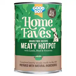 Tesco Good Boy Home Faves Grain Free Meaty Hotpot Dog Food 395g offer