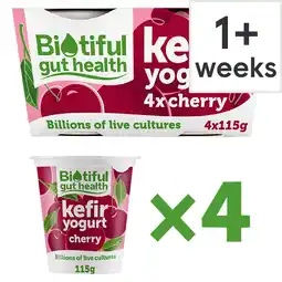 Tesco Biotiful Gut Health Multipack Kefir Yogurt Cherry 115g x 4 offer