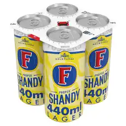 Tesco Foster's Proper Shandy Lager Beer 4 x 440ml offer