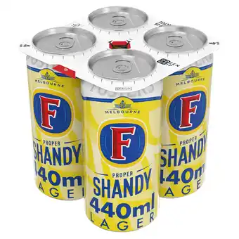 Tesco Foster's Proper Shandy Lager Beer 4 x 440ml offer