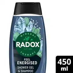 Tesco Radox For Men Feel Energised 2in1 Shower Gel & Shampoo 450ml offer