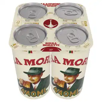 Tesco Birra Moretti Premium Lager Beer Can 4x440ml offer
