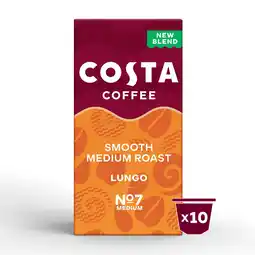 Tesco Costa Coffee Smooth Medium Roast Lungo Coffee Capsules 10 Pack 52g offer
