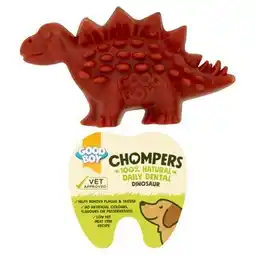 Tesco Good Boy Chompers Treats Dinosaur 60G offer