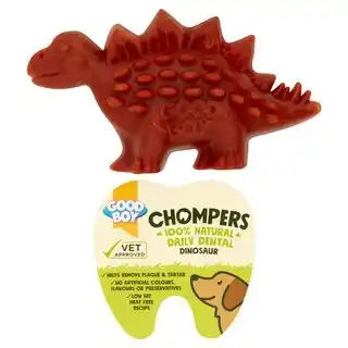Tesco Good Boy Chompers Treats Dinosaur 60G offer