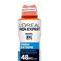 Tesco L'Oreal Men Expert Fresh Extreme Antiperspirant Deodorant 300Ml offer