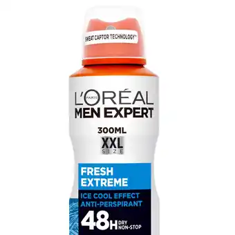 Tesco L'Oreal Men Expert Fresh Extreme Antiperspirant Deodorant 300Ml offer