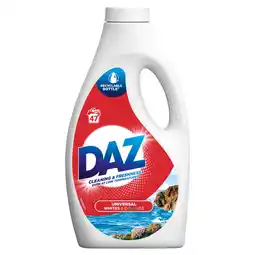 Tesco Daz Washing Liquid Whites & Colours 47 washes 1.551L offer