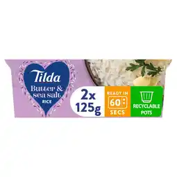 Tesco Tilda Pots Butter and Sea Salt Jasmine Rice 2 x 125g offer