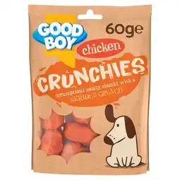 Tesco Good Boy Crunchies Chicken Dog Treats 60G offer