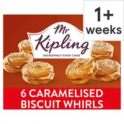 Tesco Mr Kipling Caramelised Biscuit Viennese Whirls Cakes 6 pack offer